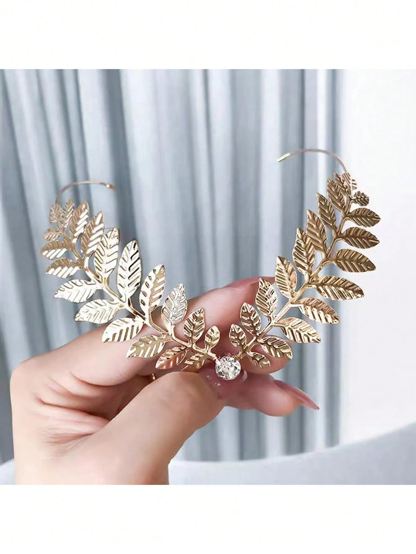 1pc European And American Metal Leaves Bridal Headband Baroque Crown Gold Leaf Women Hair Accessories Tiaras