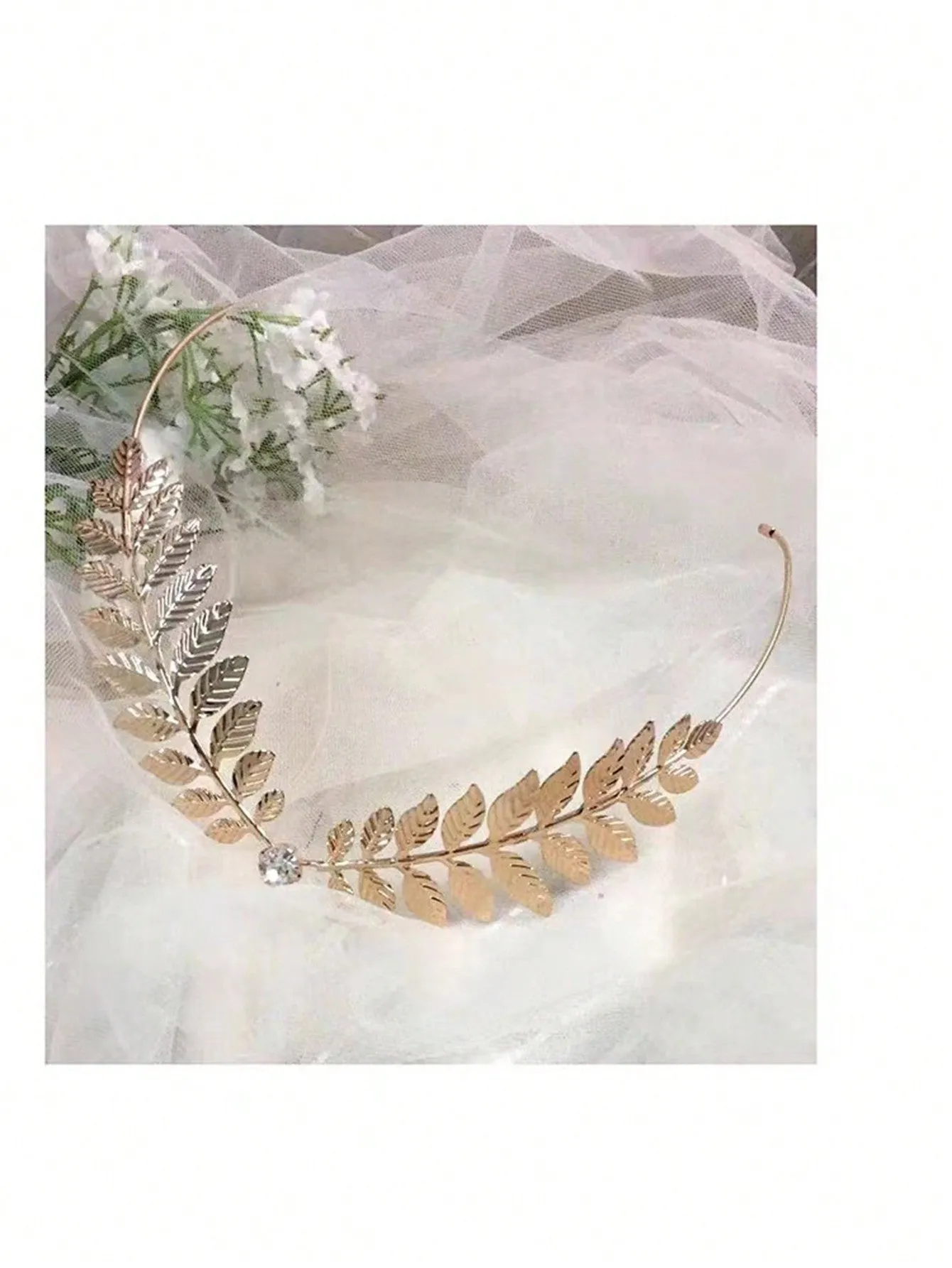 1pc European And American Metal Leaves Bridal Headband Baroque Crown Gold Leaf Women Hair Accessories Tiaras