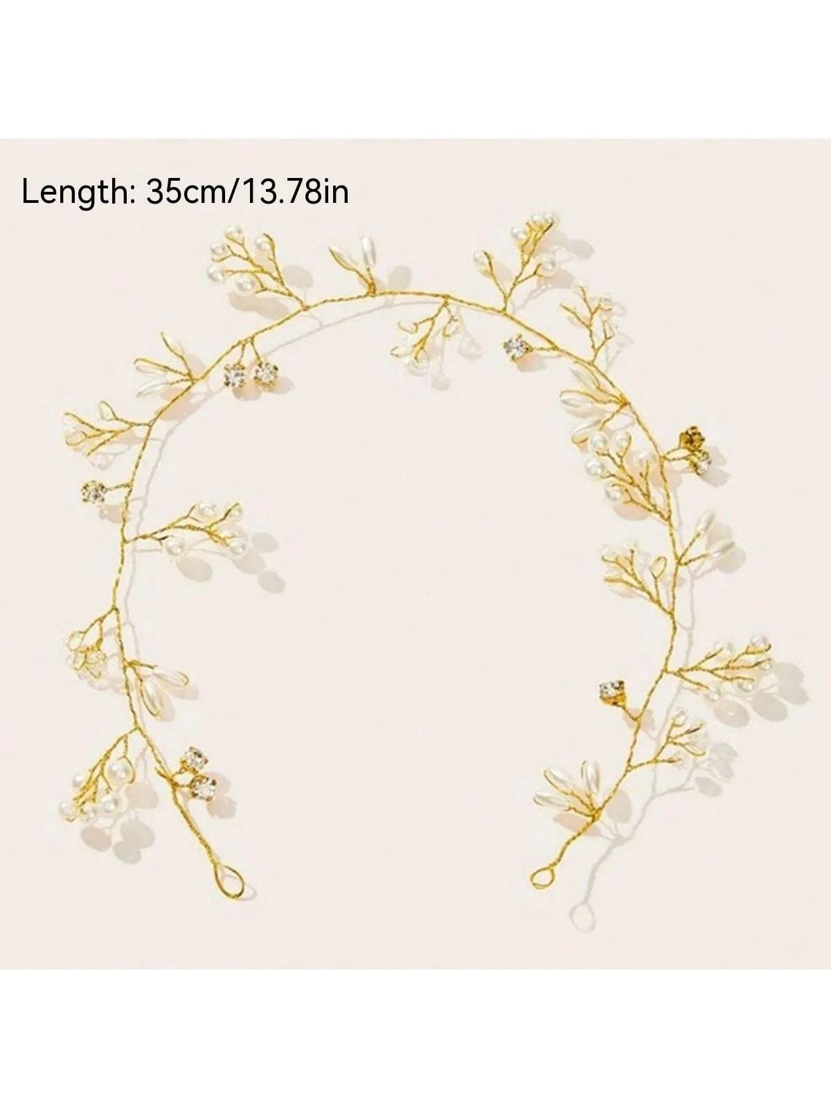 1pc Faux Pearl Decor Bridal Hair Band Suitable For Wedding, Evening Dress, And Travel Souvenir Elegant Tiaras