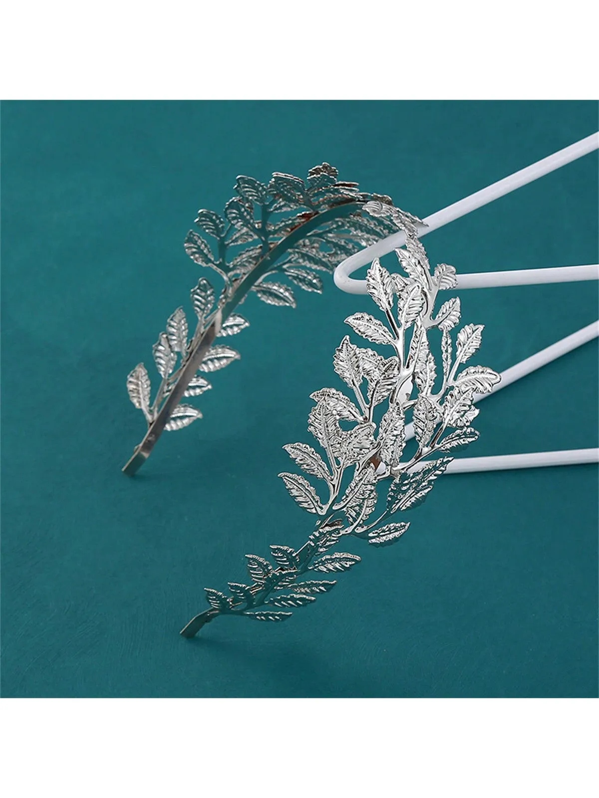 1pc Golden Leaf Headband Baroque Retro Gold Olive Leaf Crown Hair Hoop For Women Girls Wedding Queen Daily Use Hair Accessories