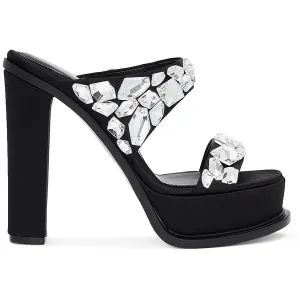 Alexander McQueen Womens Satin Jeweled Heels