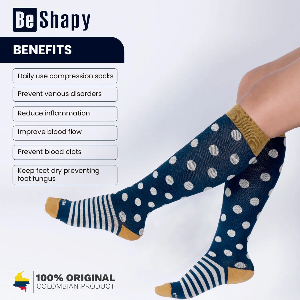 Be Shapy 2 Pack Open Toes Knee High Leg Support Compression Socks