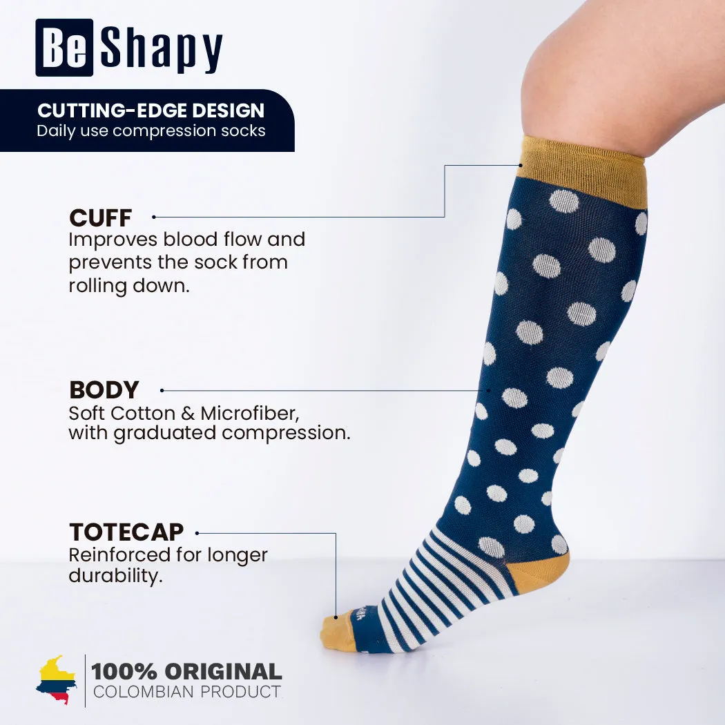 Be Shapy 2 Pack Open Toes Knee High Leg Support Compression Socks