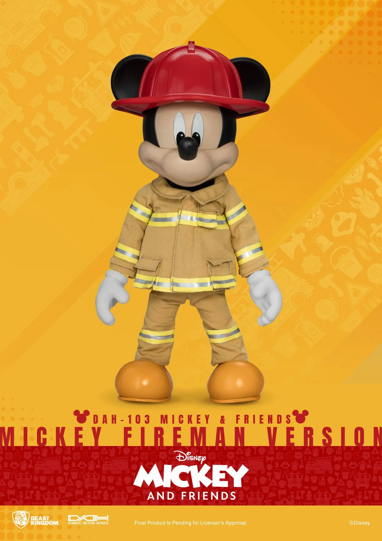 Beast Kingdom Mickey & Friends Dynamic 8ction Heroes Mickey Fireman Version 1/9 Action Figure