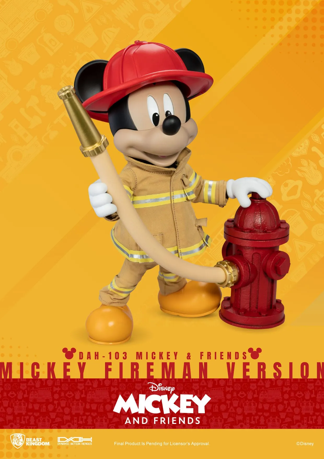 Beast Kingdom Mickey & Friends Dynamic 8ction Heroes Mickey Fireman Version 1/9 Action Figure