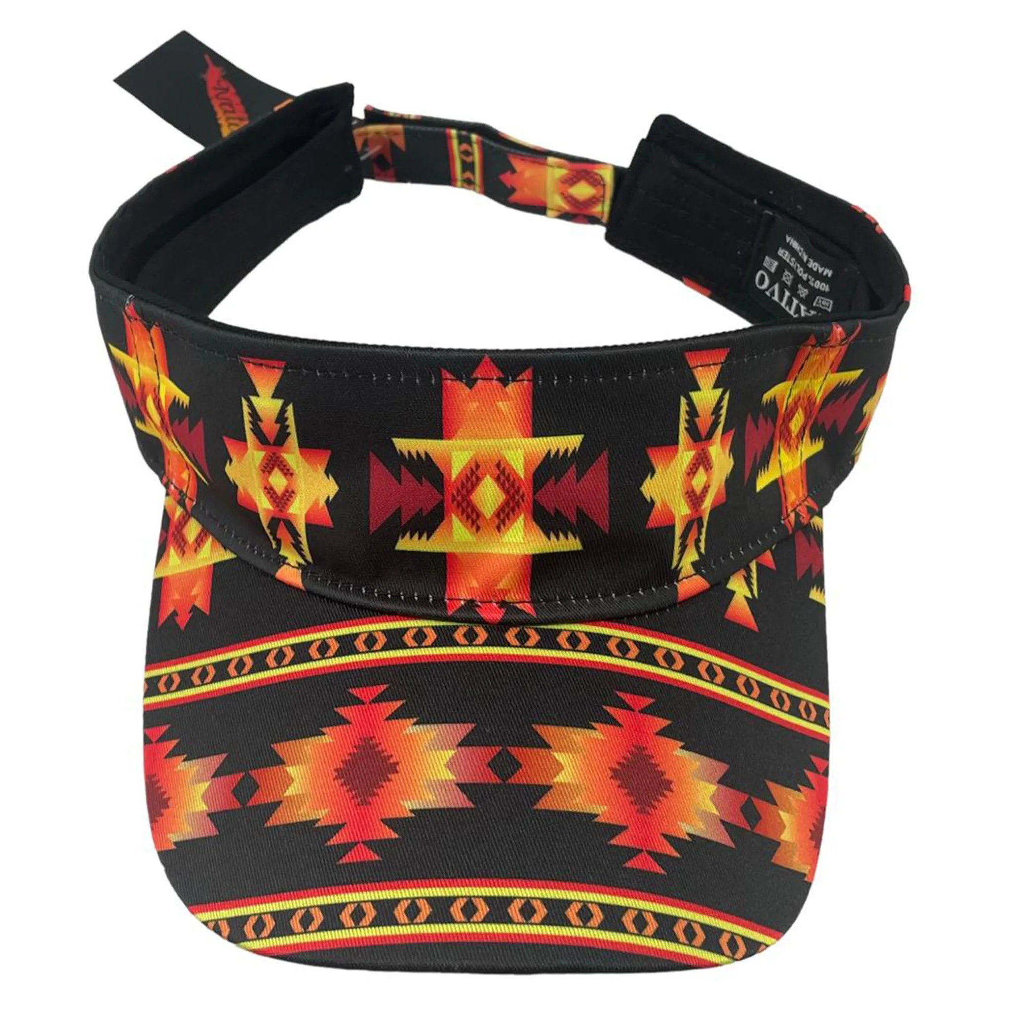 Black & Orange Aztec Visor