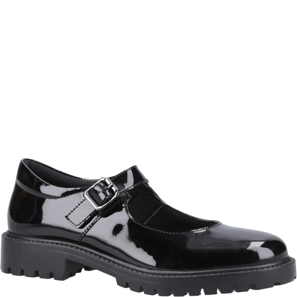 Black Aurora Patent Junior School Shoes