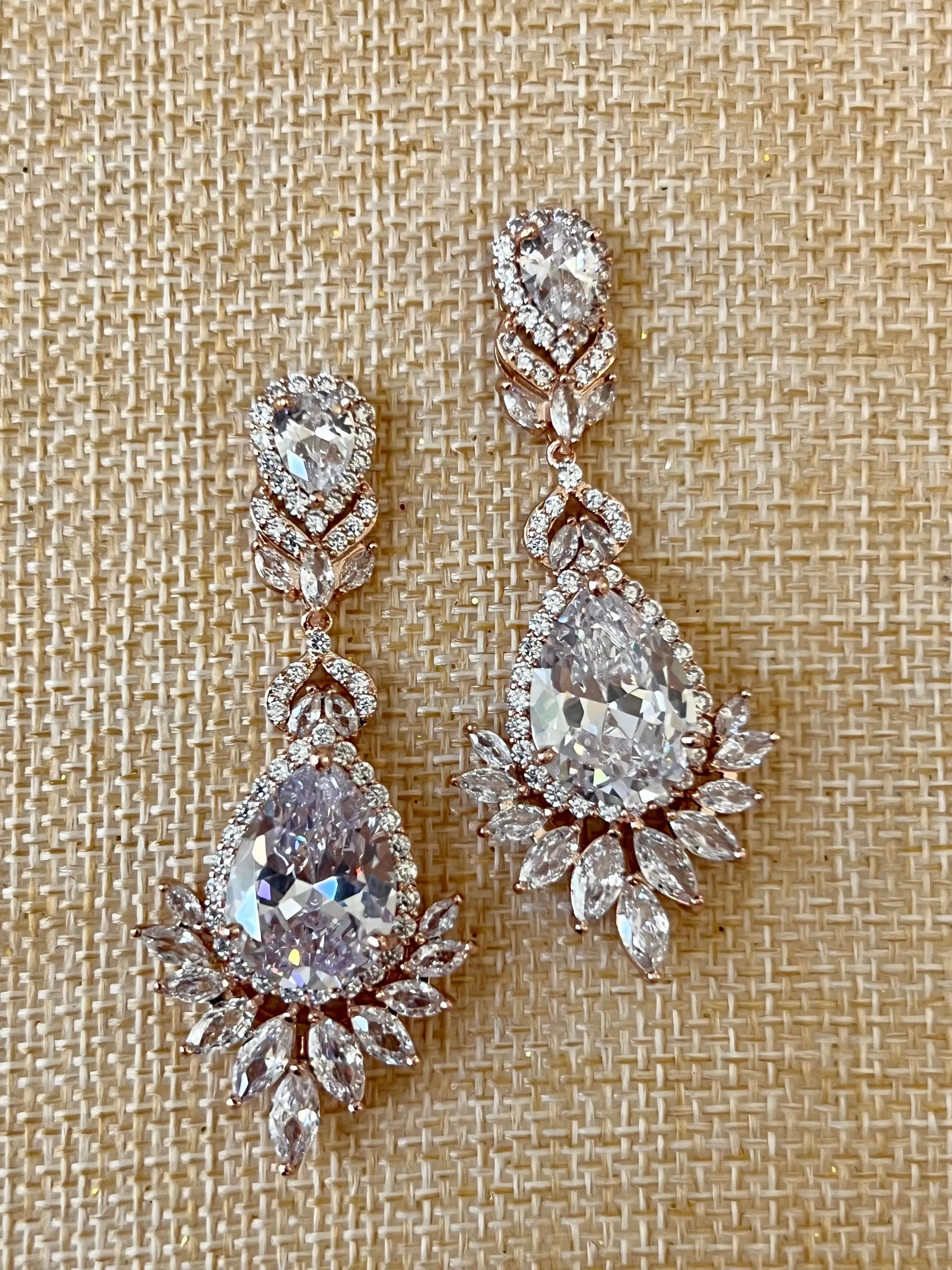 Bridal Earrings, Swarovski and Zirconia Wedding jewelry, Luxury Drop Earring