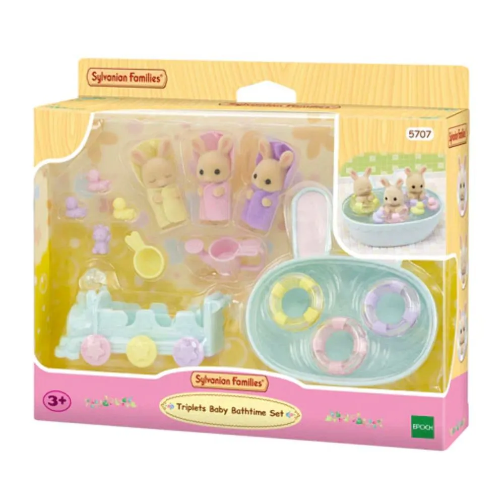 Calico Critters Triplets Baby Bathtime Set