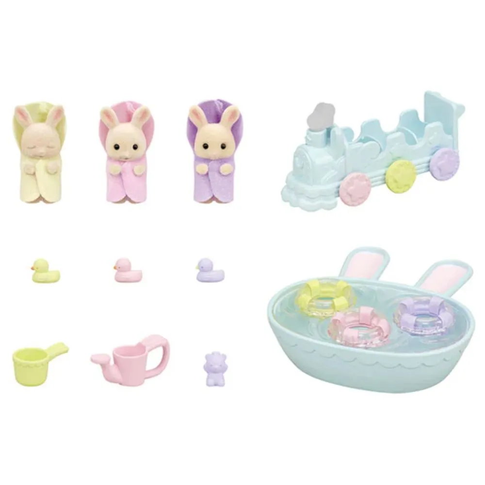 Calico Critters Triplets Baby Bathtime Set