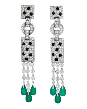 Cartier Panthère Diamond, Onyx and Emerald Drop Earrings