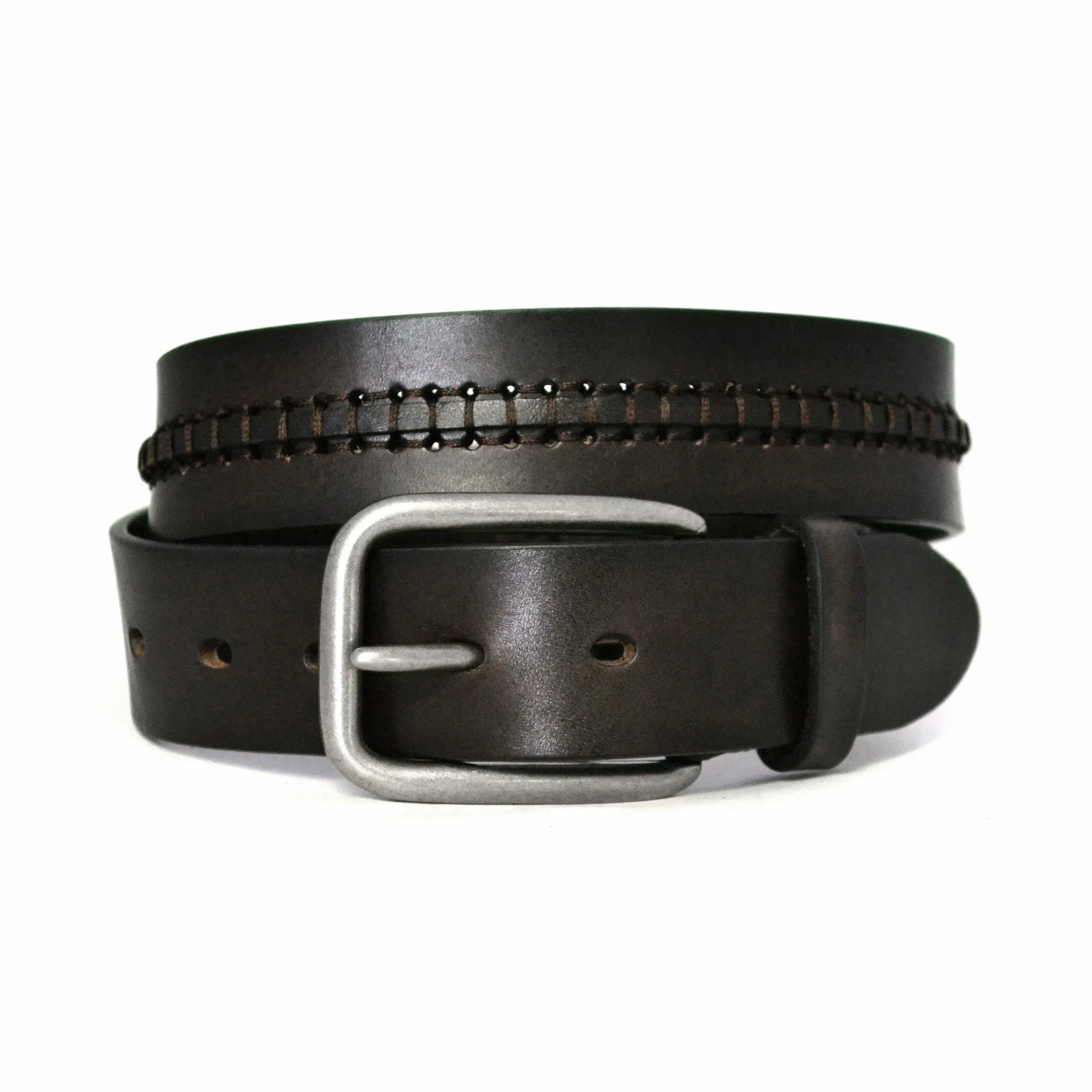 CHRIS - Mens Dark Brown Genuine Leather Belt