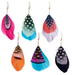 Colorful Feather Earrings