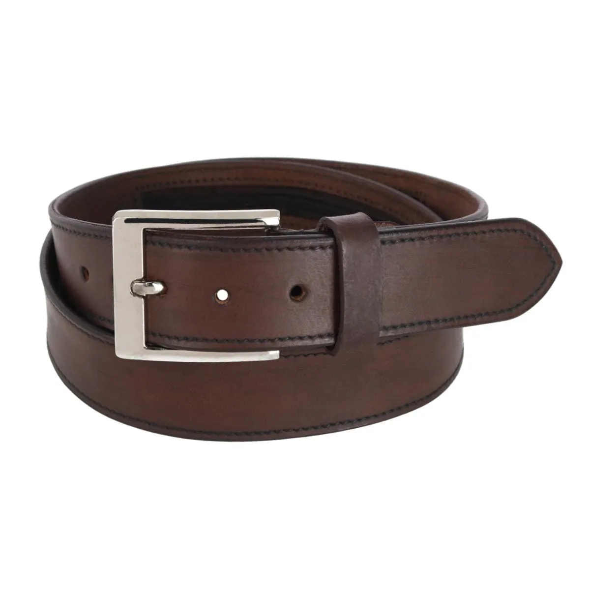 CTM® Men's Leather Money Belt with Interior Zipper