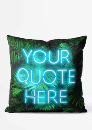 Custom Blue Neon Leaves Cushion