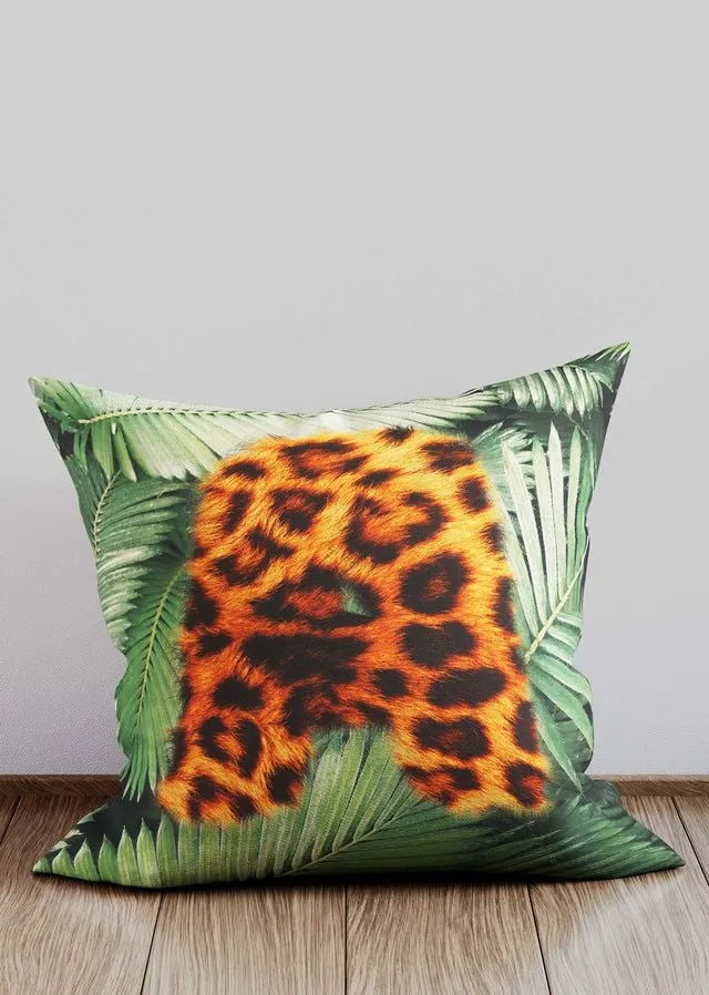 Custom Leopard Print Letter Cushion