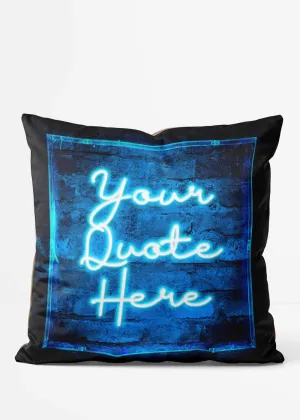 Custom Scribble Neon Blue Cushion