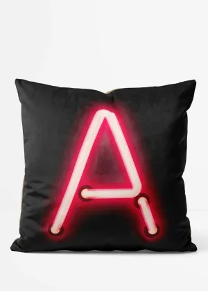 Custom Single Large Neon Letter Black Cushion