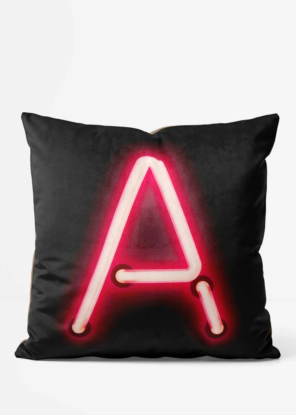 Custom Single Large Neon Letter Black Cushion