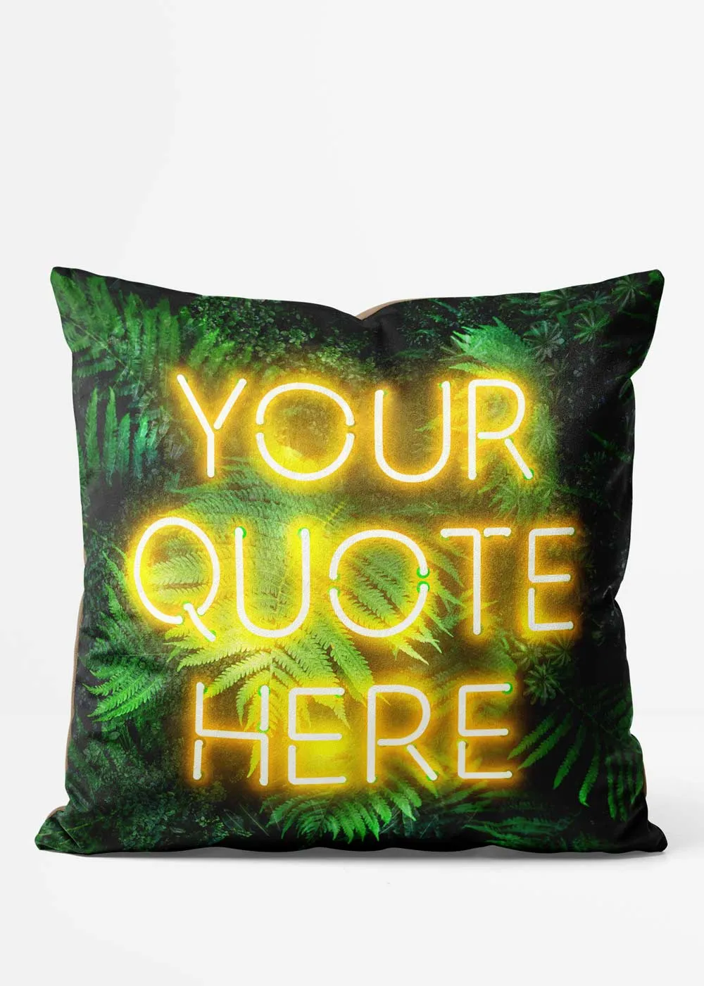 Custom Yellow Neon Leaves Cushion