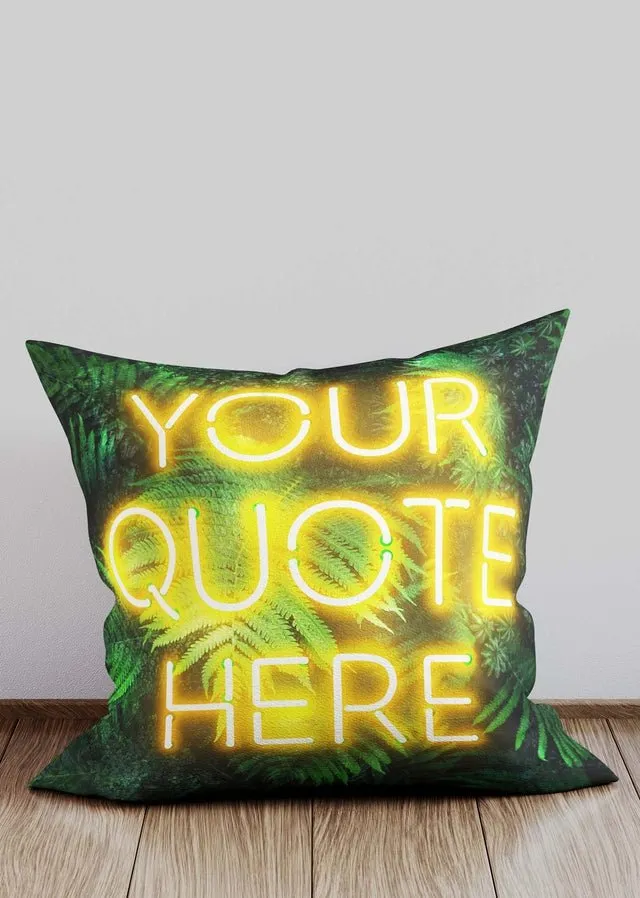 Custom Yellow Neon Leaves Cushion