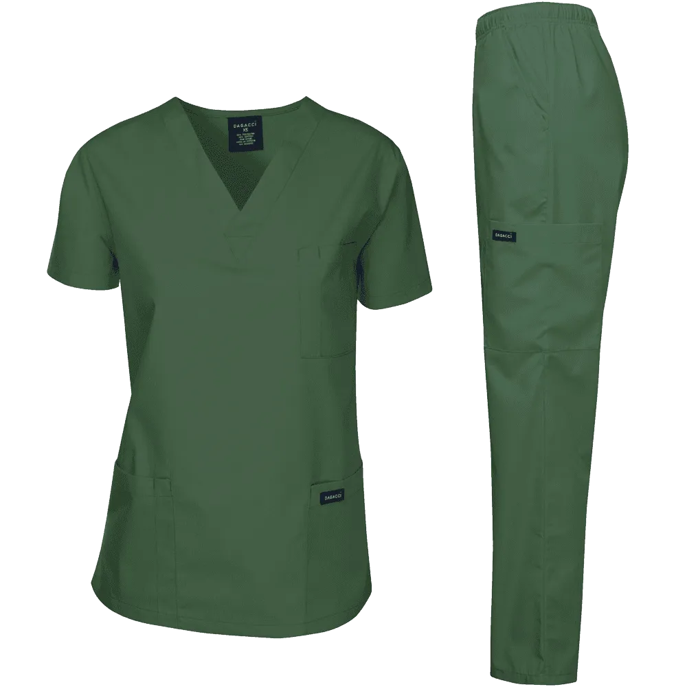 Dagacci Medical Uniform Womens Medical Scrub Set Top and Pant