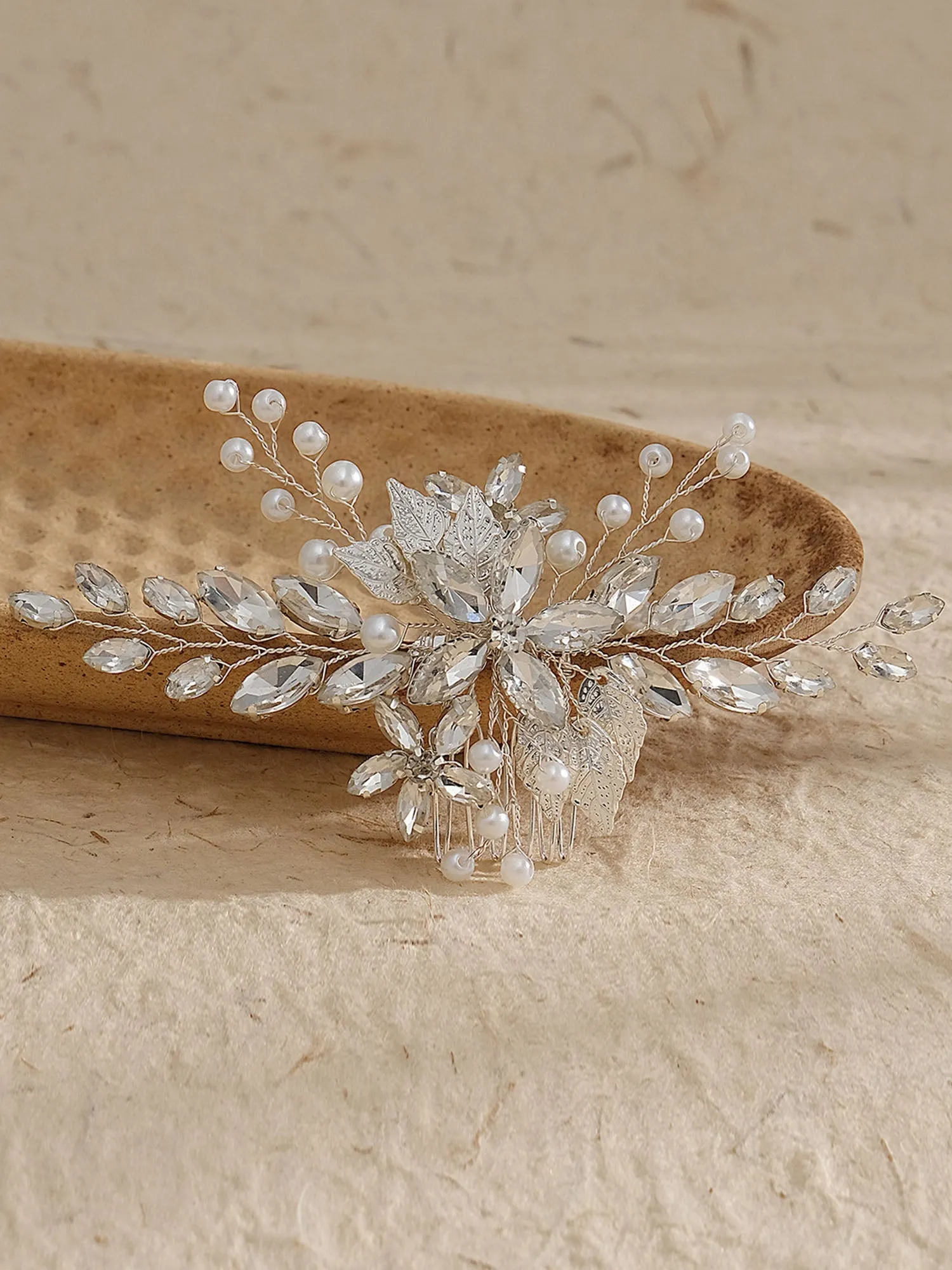 Diamond Handmade Pearl Hair Comb Accessories