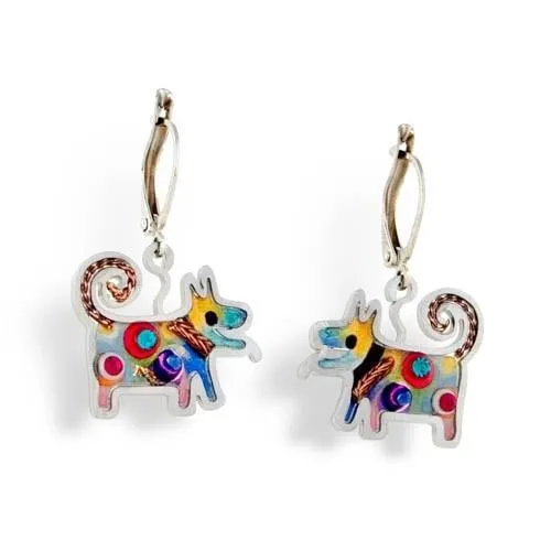 Earrings - Artistic Colorful Dogs