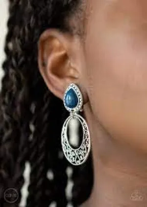 Earrings Exotic Escape - Blue ♥ Clip-On X2