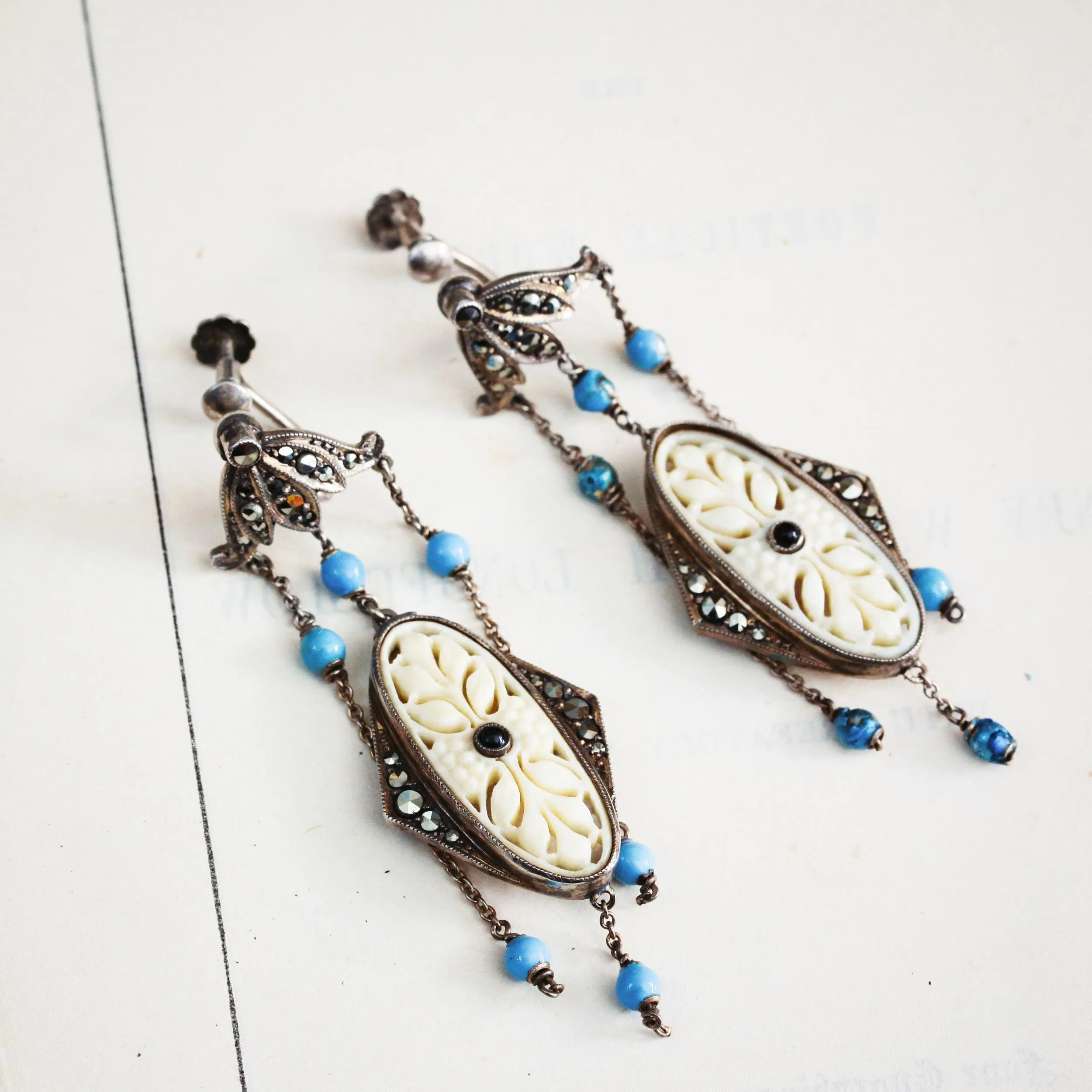 Fabulous! Exotic Vintage Oriental Style Earrings