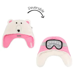 Flapjack Kids Reversible Sherpa Hat - Bear/Ski Goggles