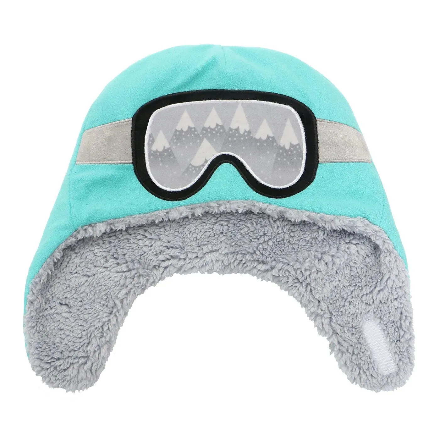 Flapjack Kids Reversible Sherpa Hat - Wolf/Ski Goggles