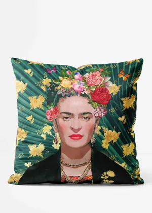 Frida Kahlo Green Cushion