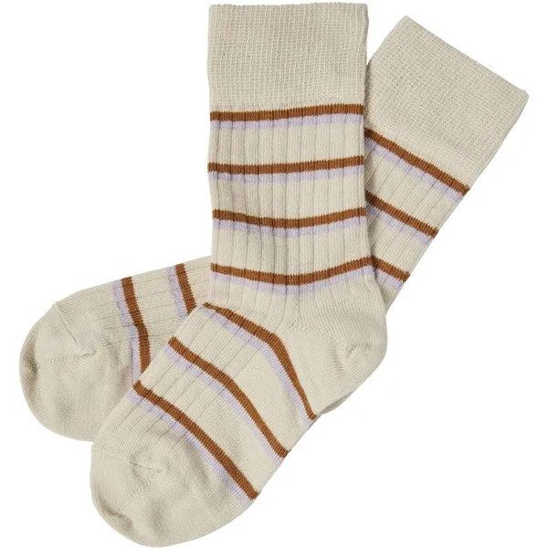 FUB Heather/Rust 2-pack Thin Striped Socks