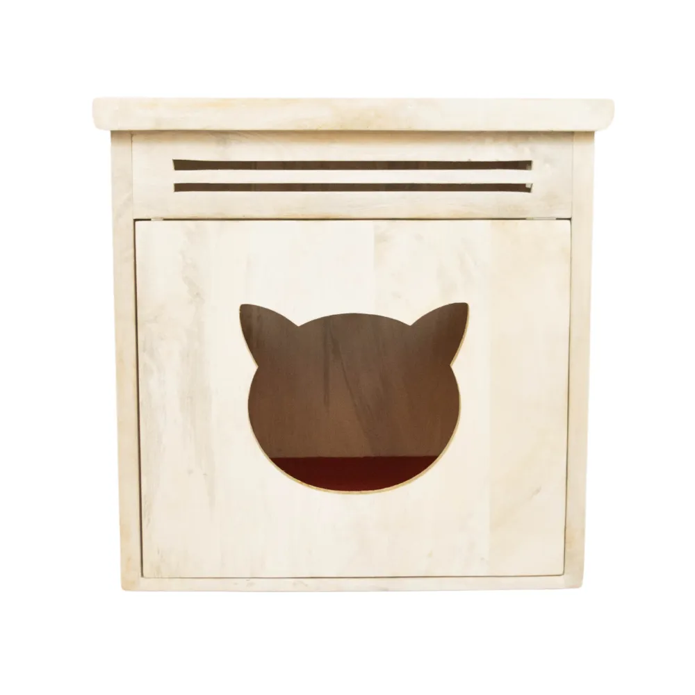 FurryLiving Meraki Cabinet with Cushion for Small Dogs and Cats (Oak)