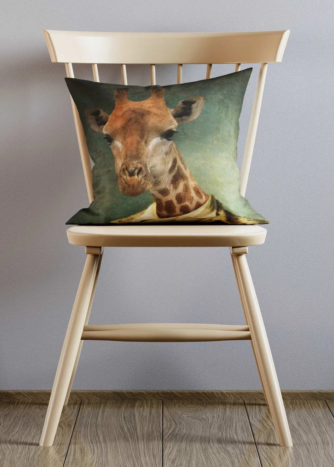 Giraffe Head Portrait Cushion