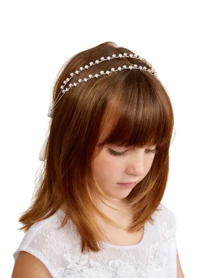 Girls Glitter Rhinestone Special Occasion Communion Headband