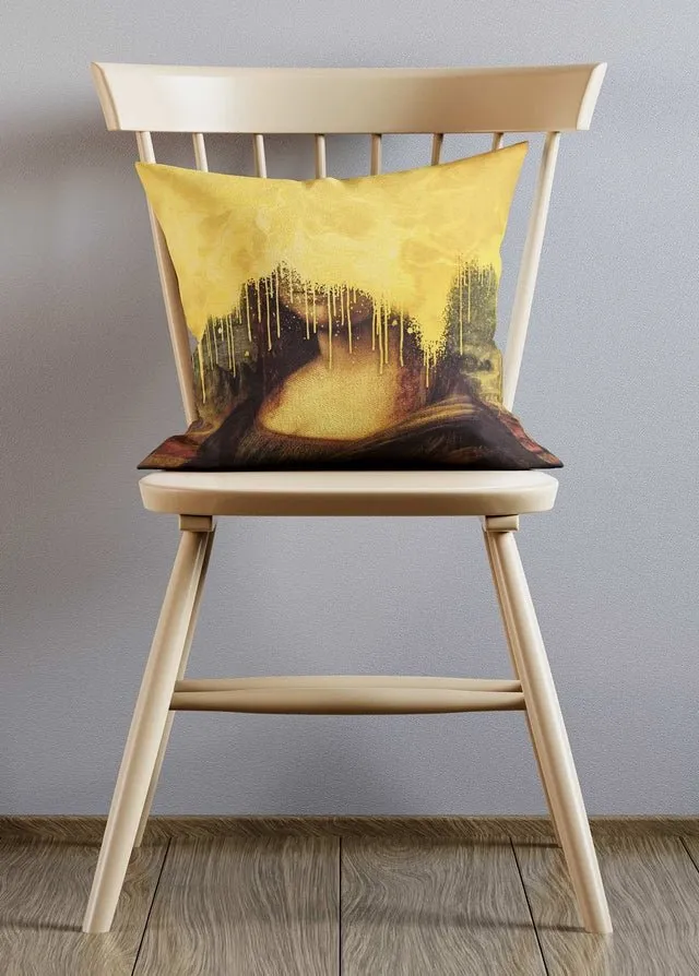 Gold Drippy Mona Cushion