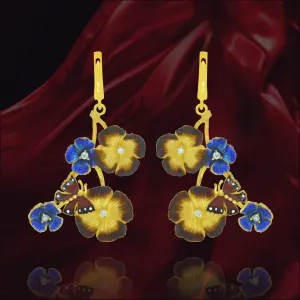 Golden Ember Blossom Earrings