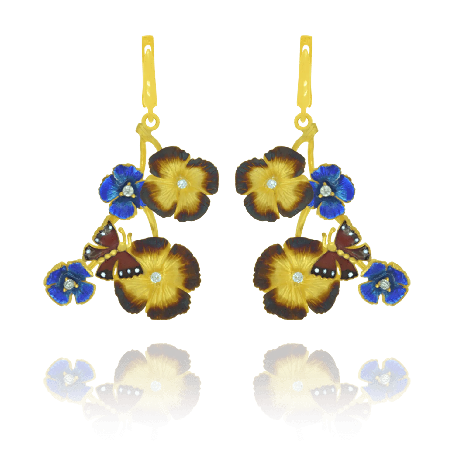 Golden Ember Blossom Earrings