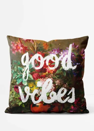 Good Vibes Floral Print Cushion