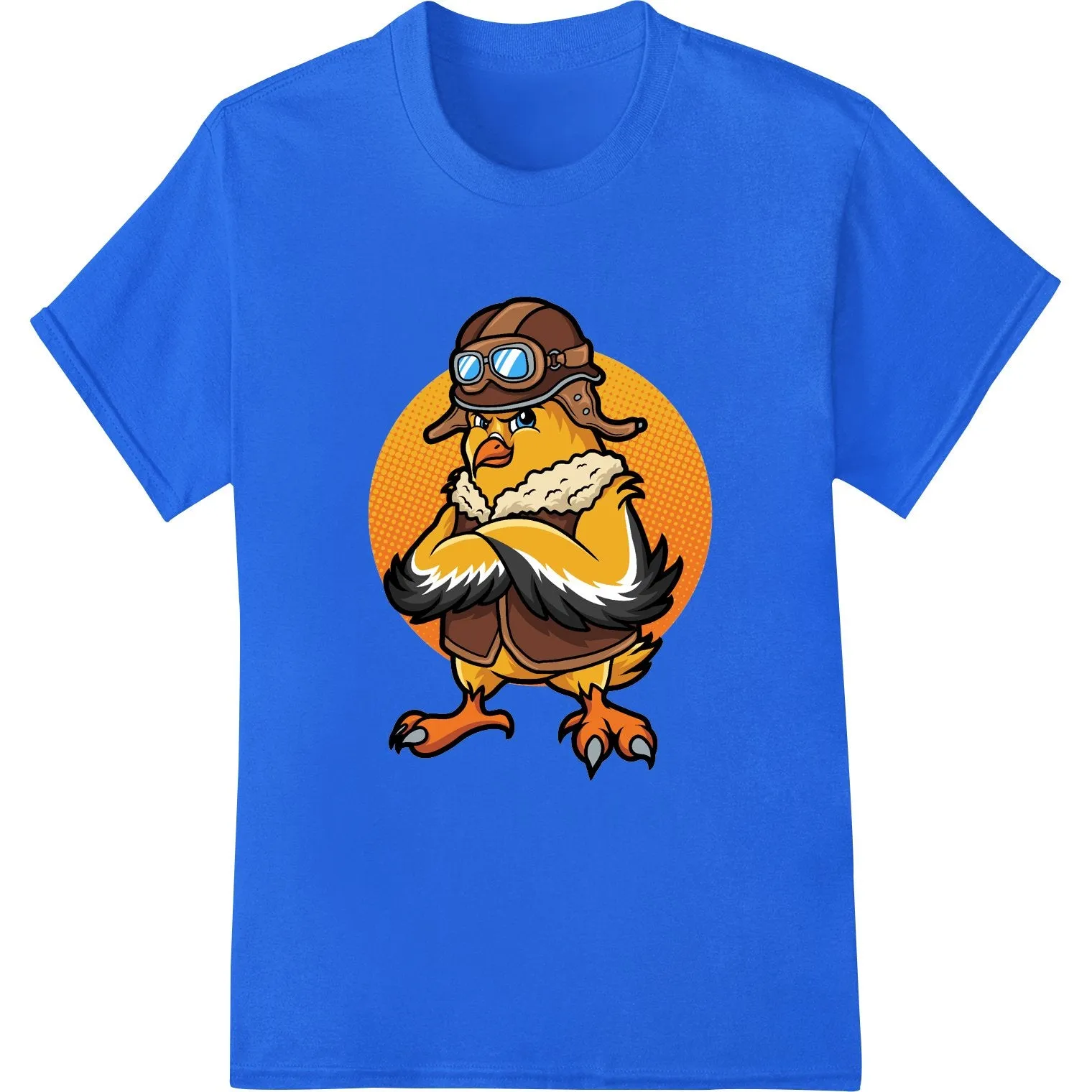 High-Flying Aviator Chicken DTF Print Heat Transfer