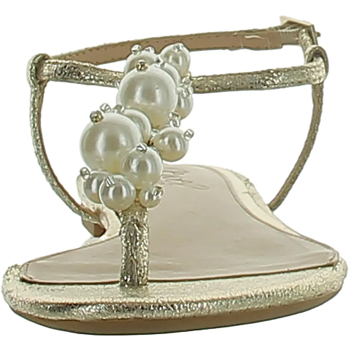 Jewel Badgley Mischka Womens Adjustable Embellished T-Strap Sandals