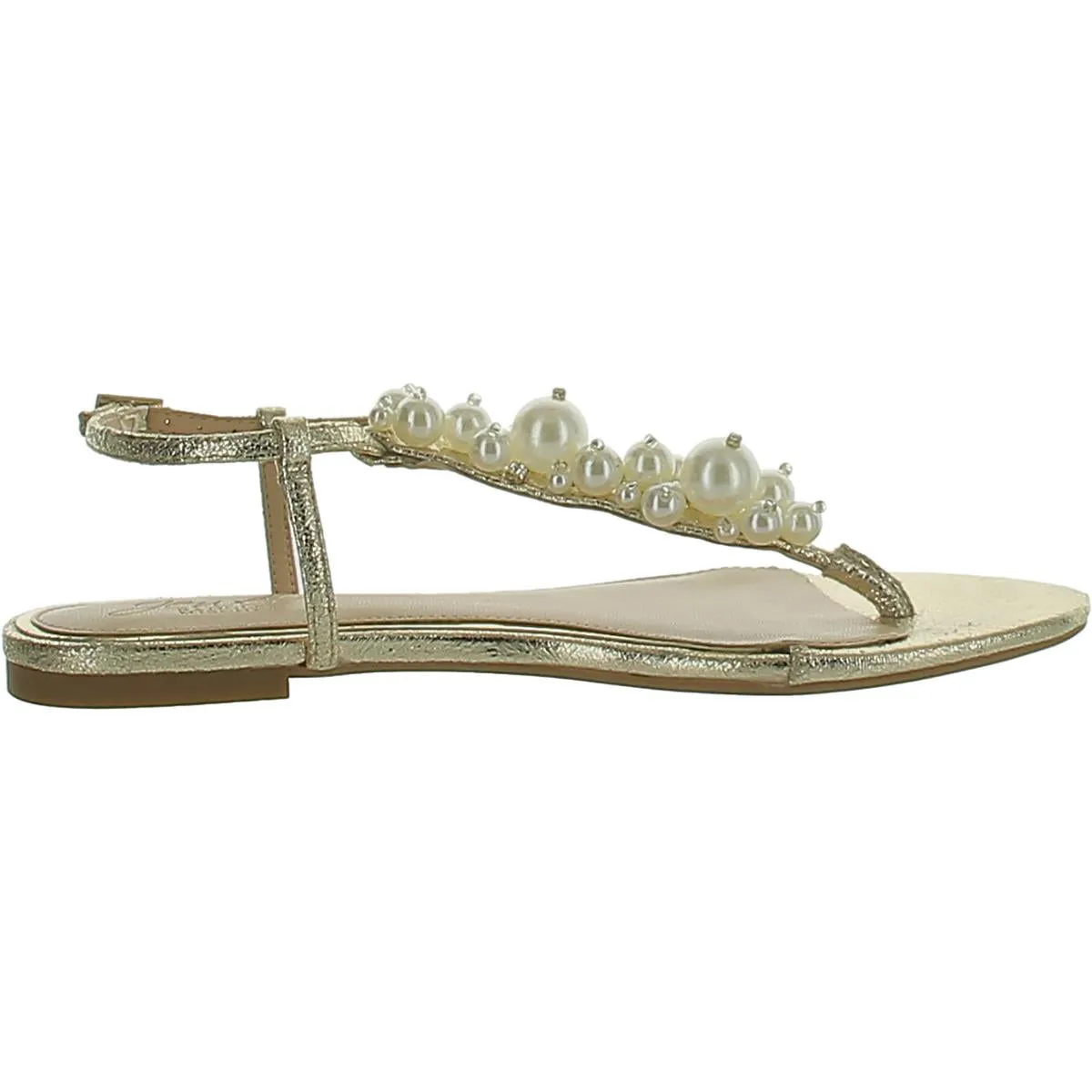 Jewel Badgley Mischka Womens Adjustable Embellished T-Strap Sandals