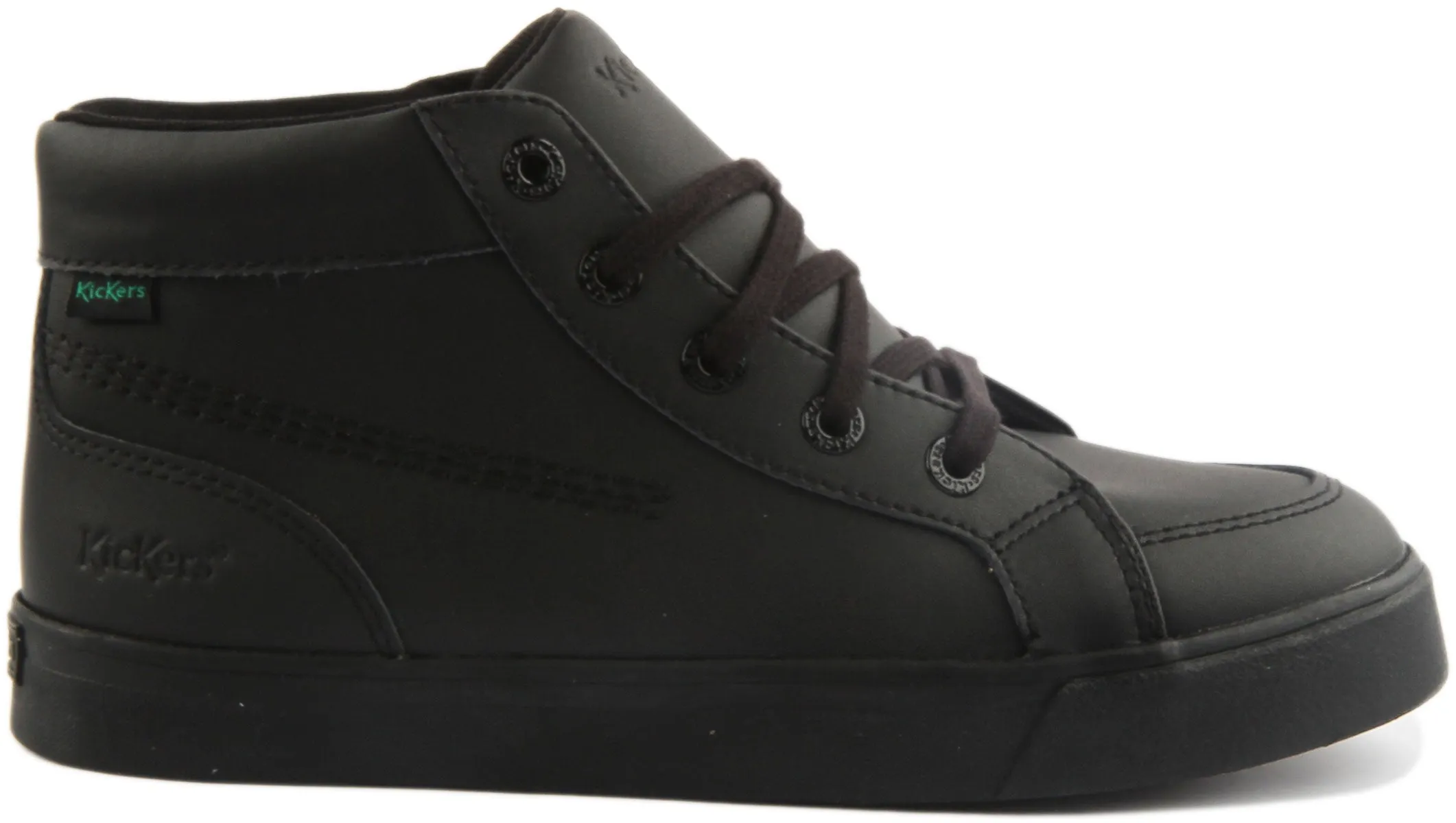 Kickers Tovni High Top School Shoes In Black For Kids