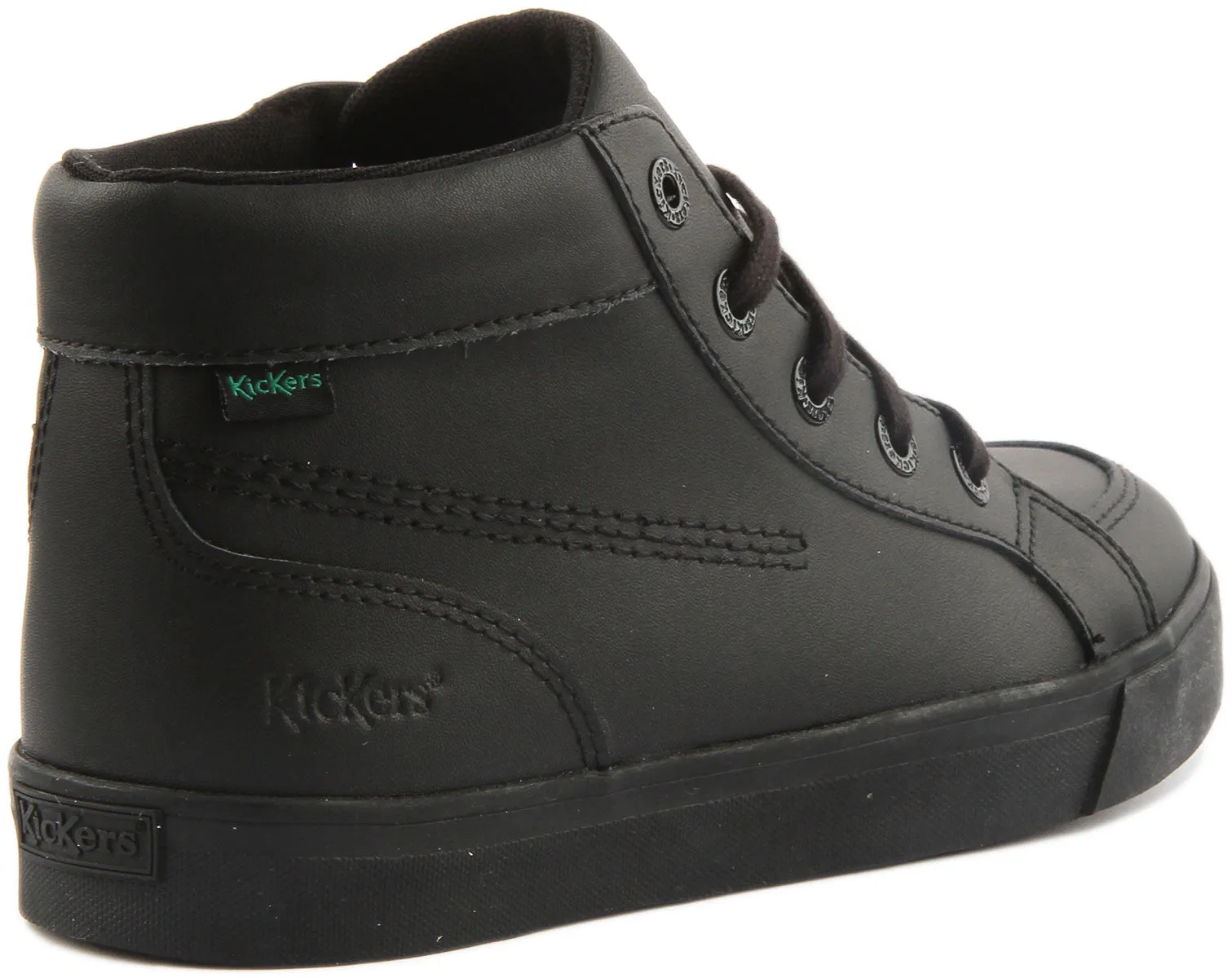 Kickers Tovni High Top School Shoes In Black For Kids