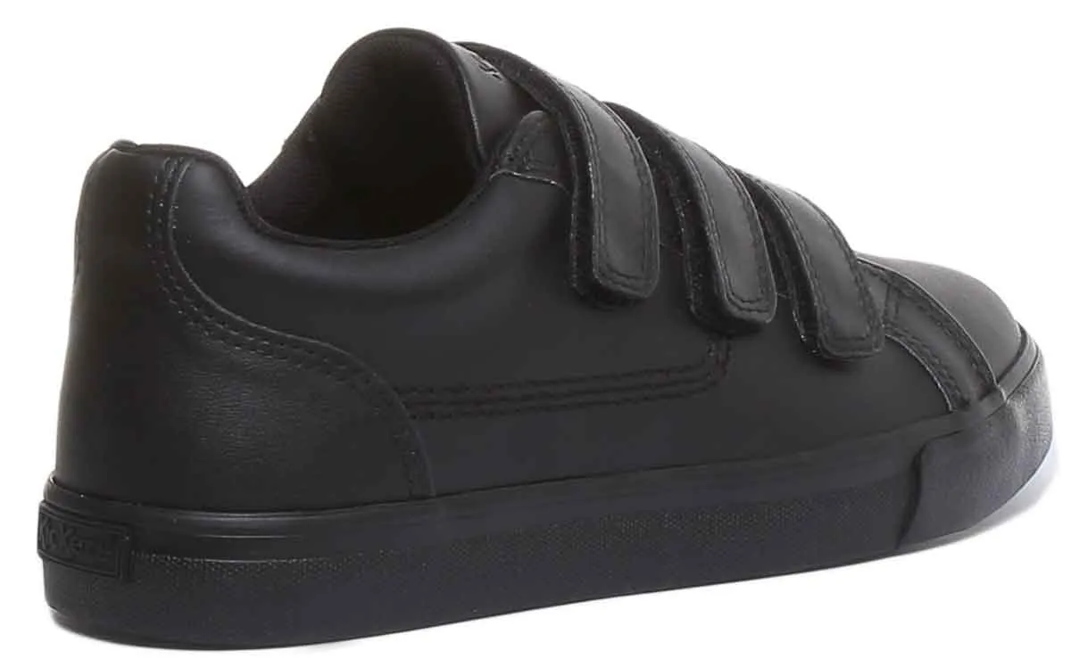 Kickers Tovni Trip Velcro Strap In Black in Teen UK Size 3 - 6