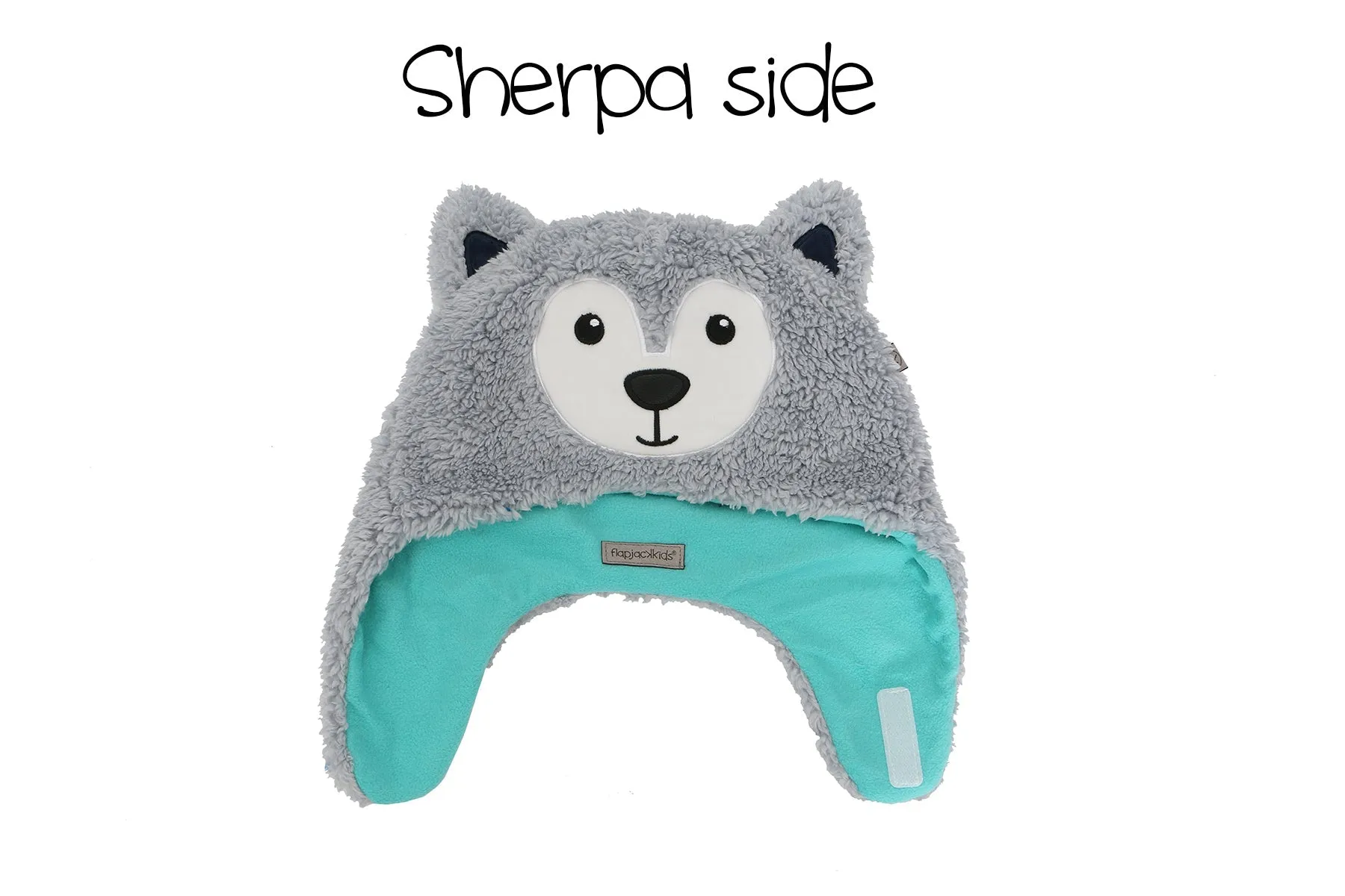 Kids & Baby Reversible Sherpa Hat - Wolf & Ski Goggles