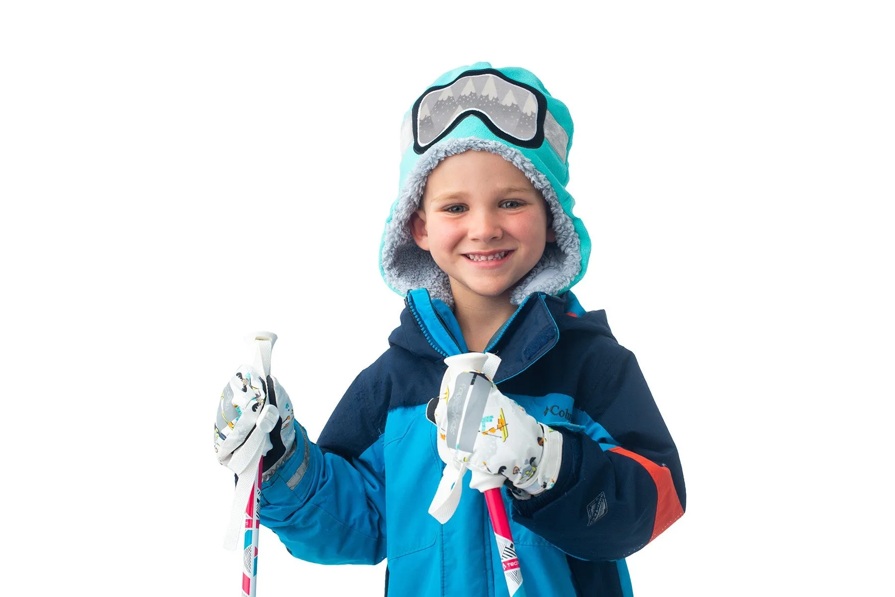 Kids & Baby Reversible Sherpa Hat - Wolf & Ski Goggles