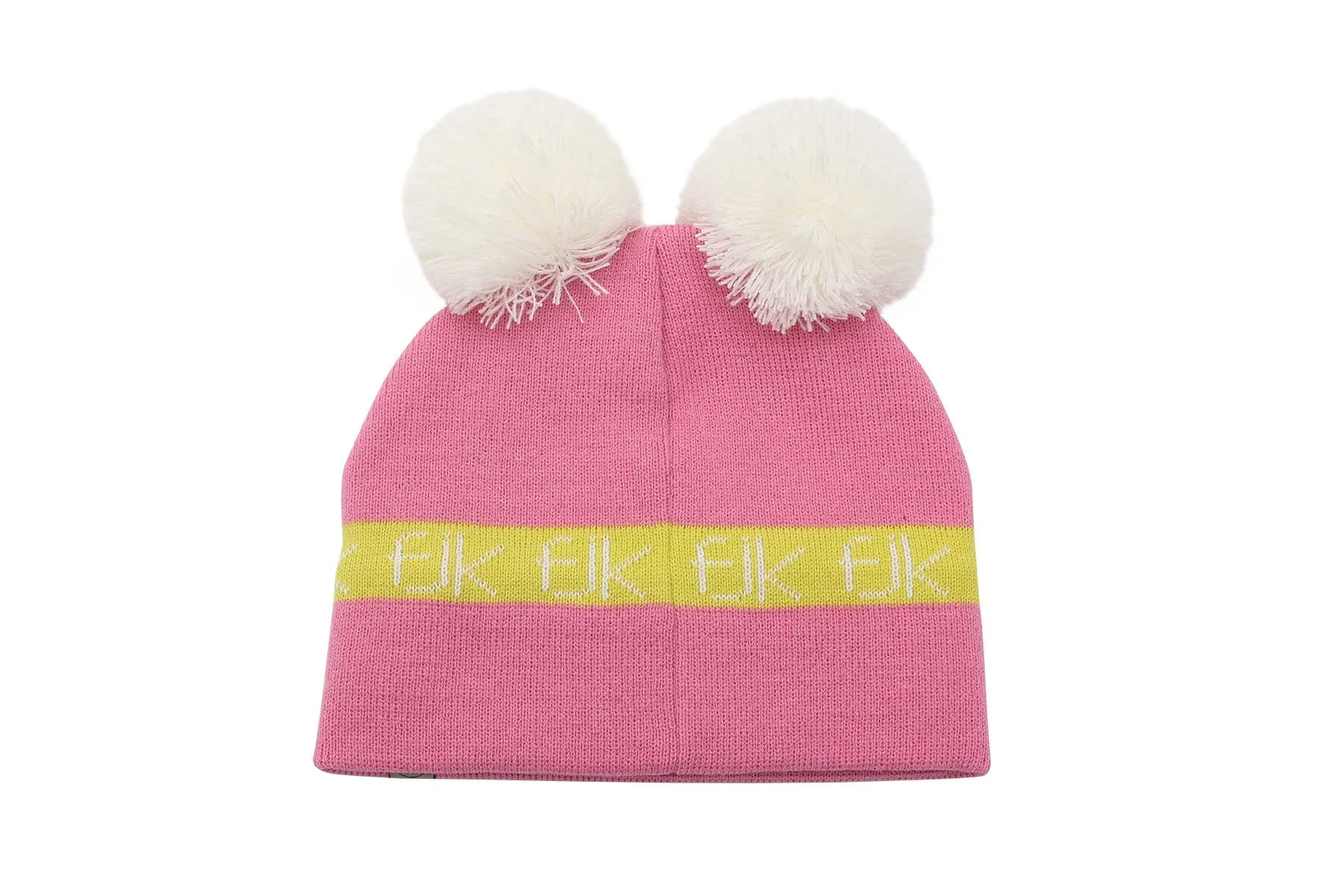 Kids Knitted Beanie - Ski Goggles - Pink